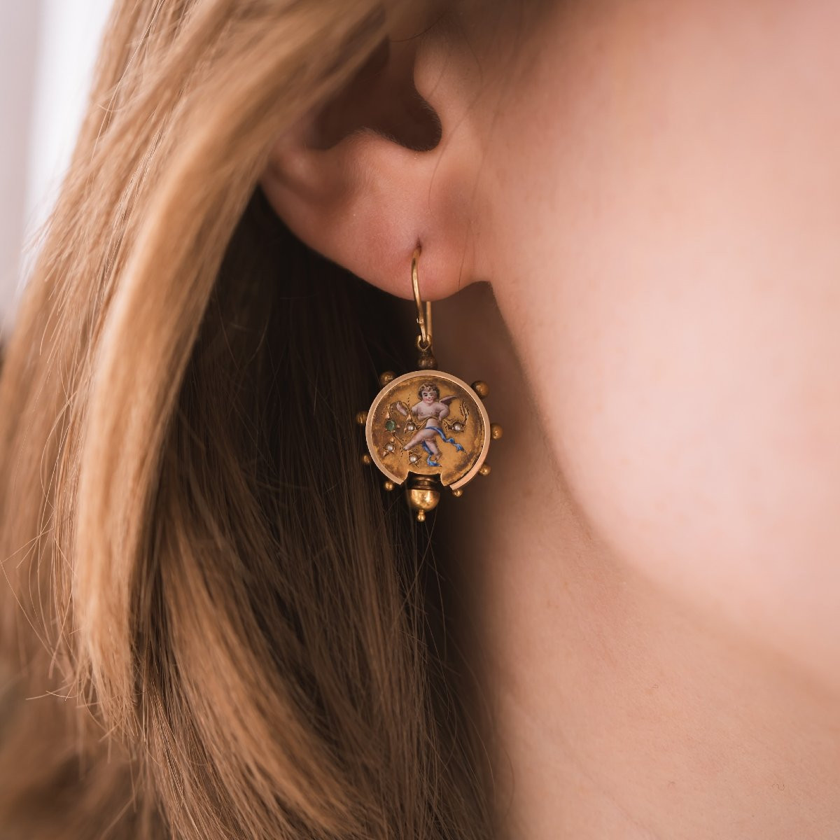 19th Century Florentine Set Of Bracelet And Earrings-photo-1