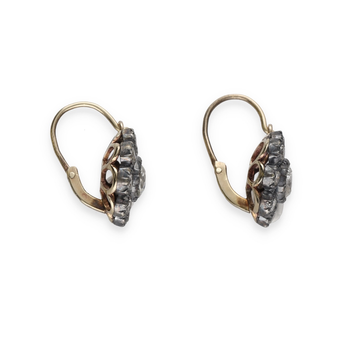 Boucles d’oreilles diamants XIX ème-photo-2