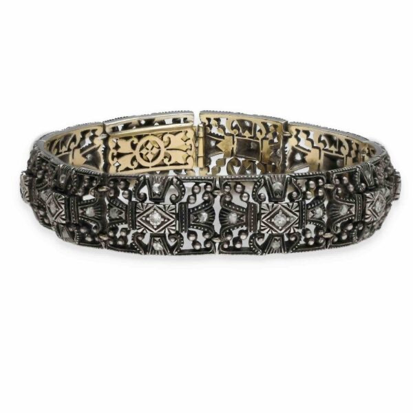 Bracelet diamants en or et argent-photo-2