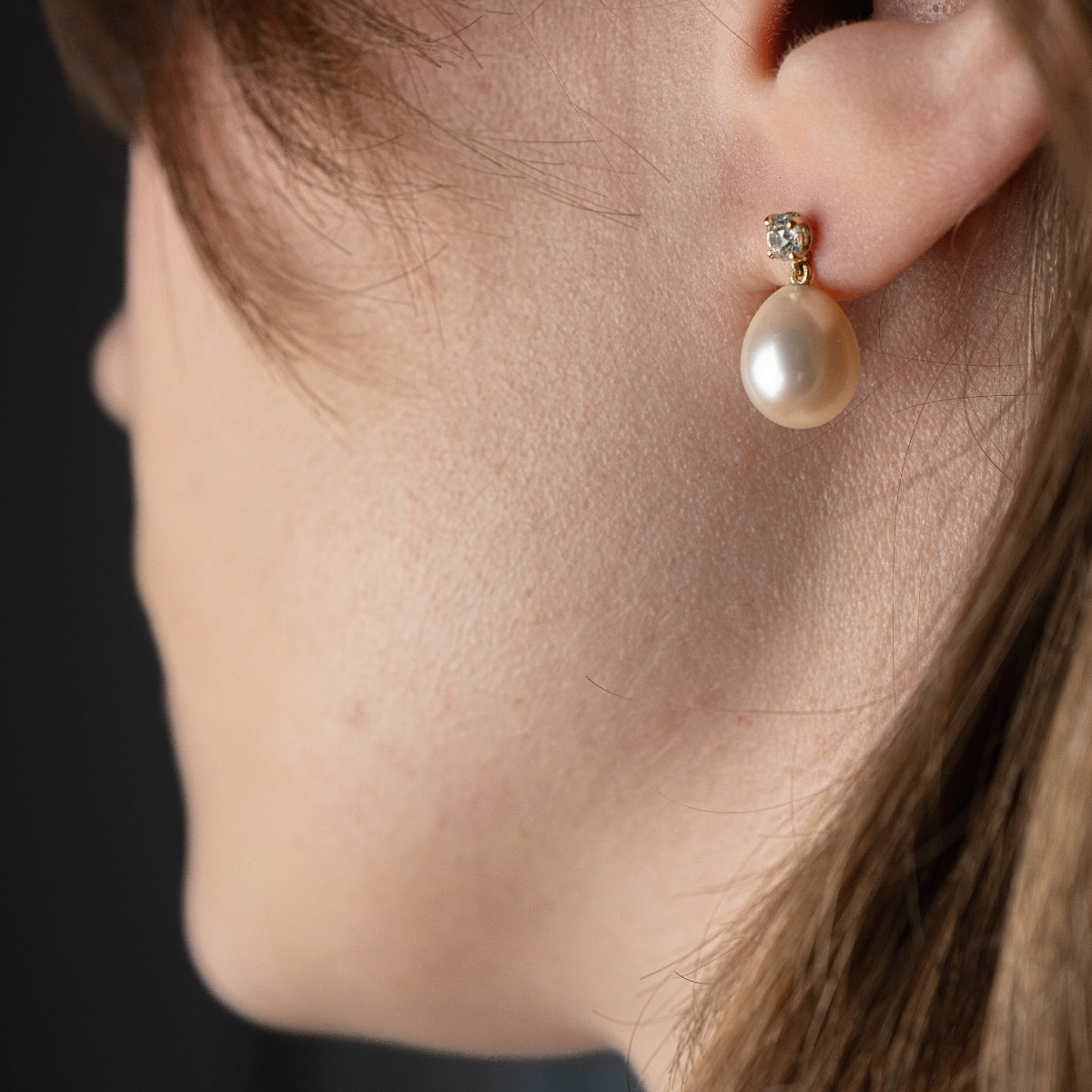 Boucles d'oreille perles et diamants-photo-4