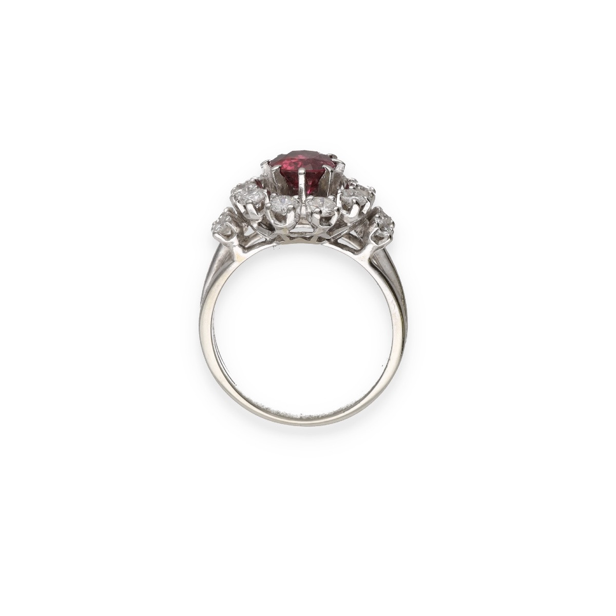Bague rubis diamants en or blanc-photo-2