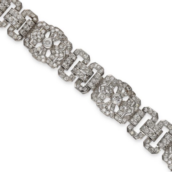  Bracelet Art Déco platine et diamants-photo-2