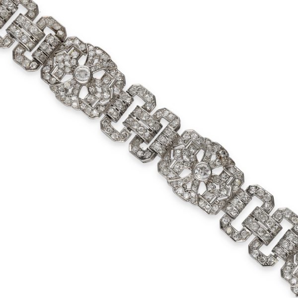  Bracelet Art Déco platine et diamants