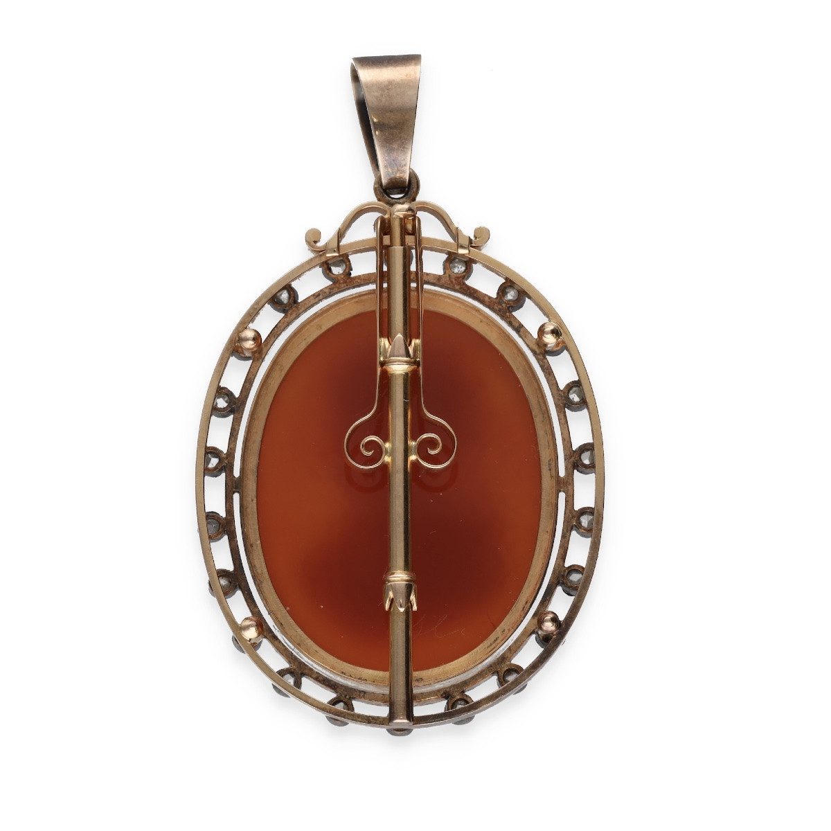  19th Century Cameo Brooch Pendant-photo-3