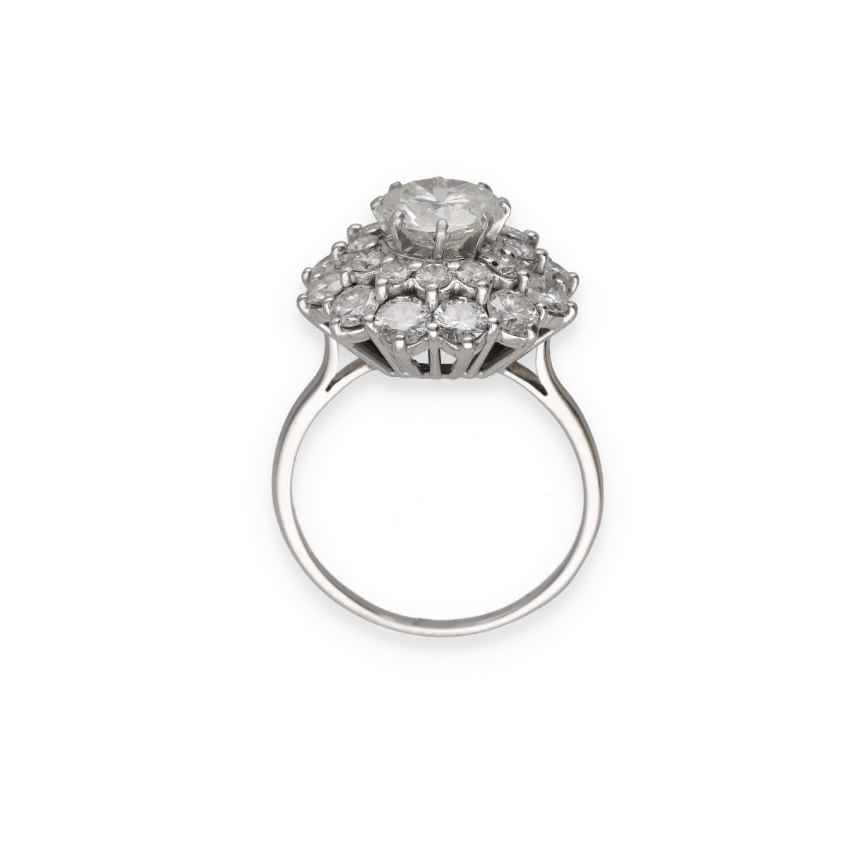 Bague marguerite diamants en or blanc-photo-2