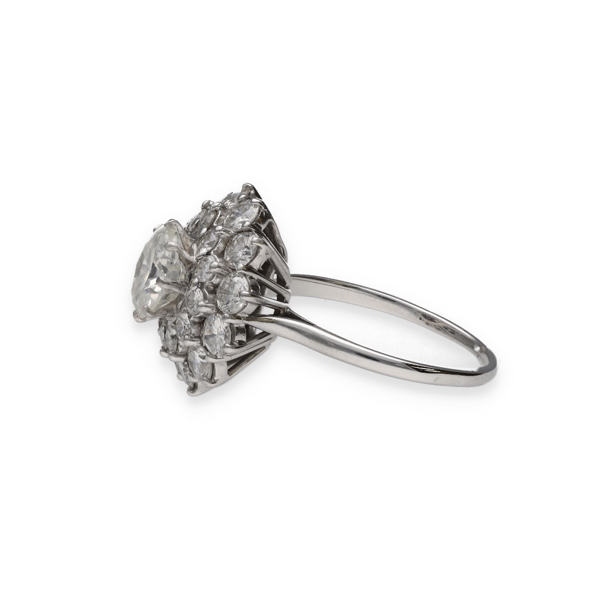 Bague marguerite diamants en or blanc-photo-4