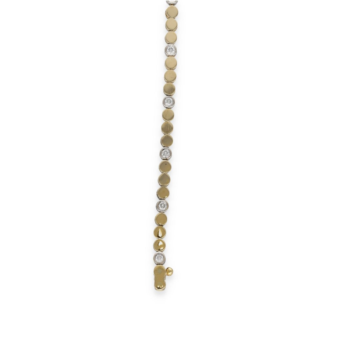 Yellow And White Gold Bracelet Set With 16 Diamonds-photo-2