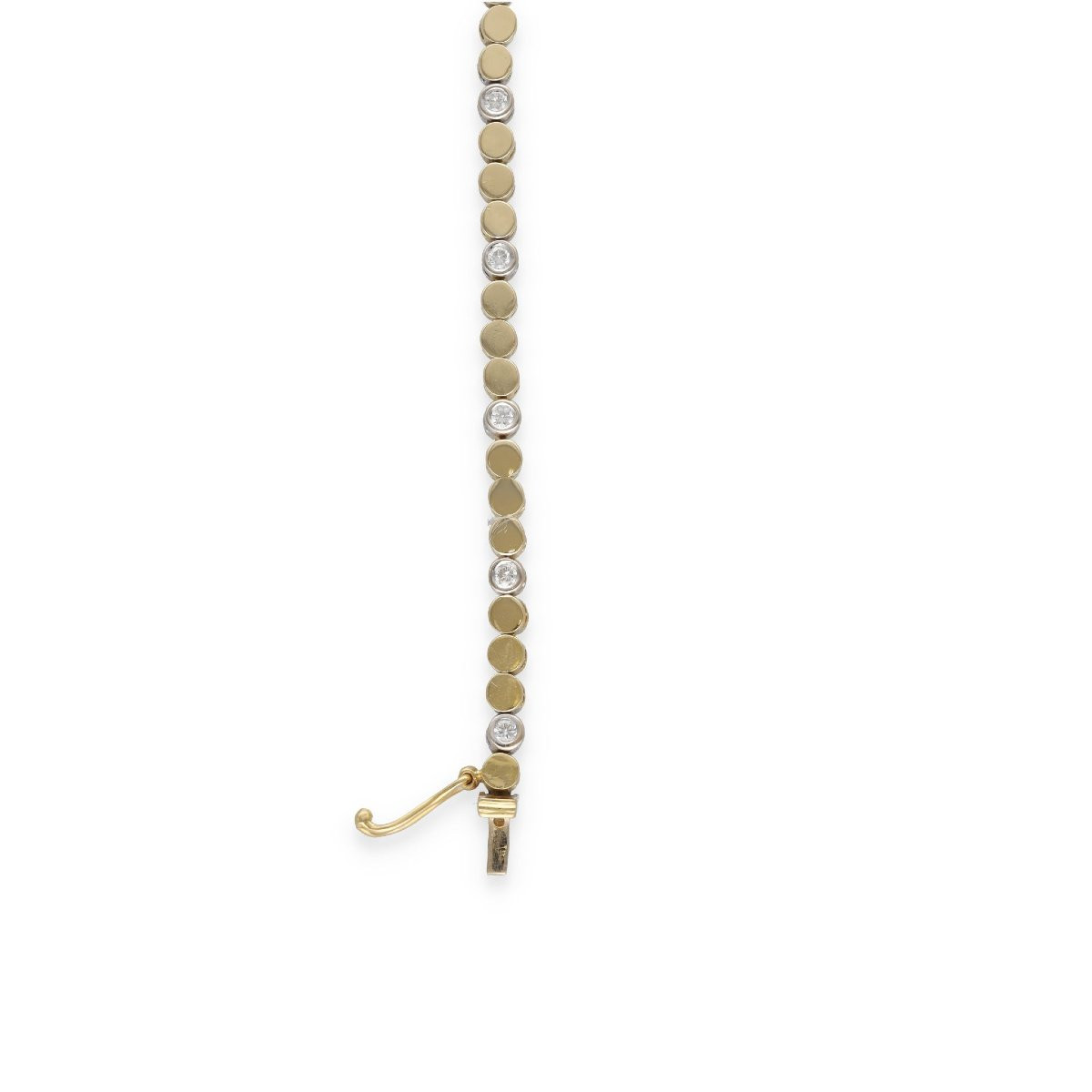 Yellow And White Gold Bracelet Set With 16 Diamonds-photo-3
