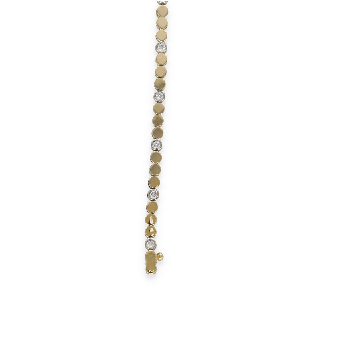 Yellow And White Gold Bracelet Set With 16 Diamonds