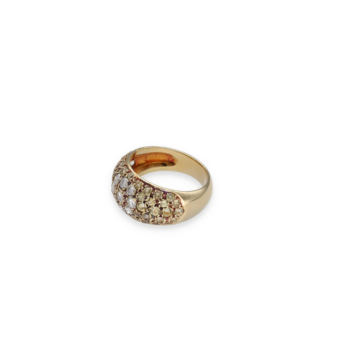 Bague diamants et saphirs jaunes-photo-4
