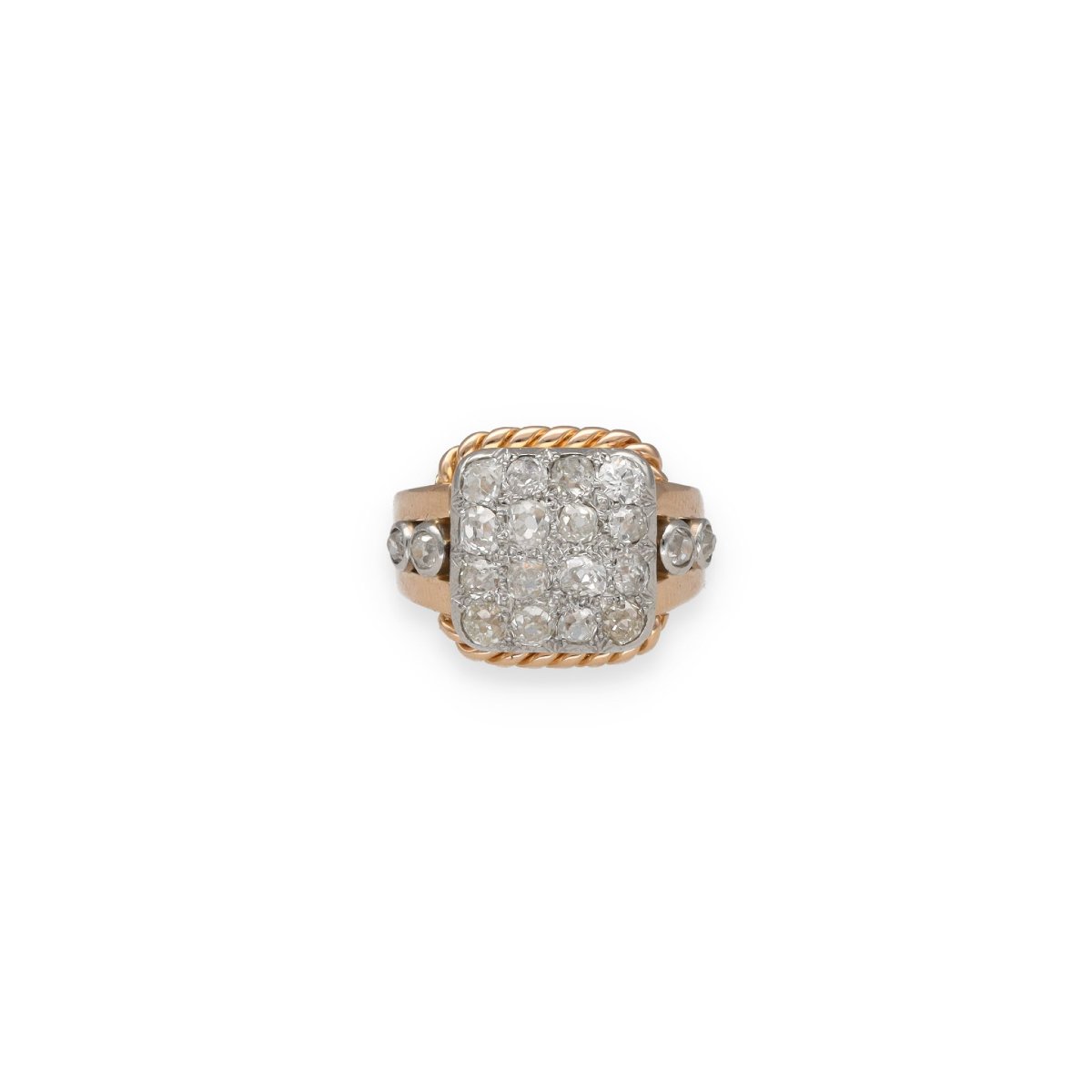 Bague chevalière diamants