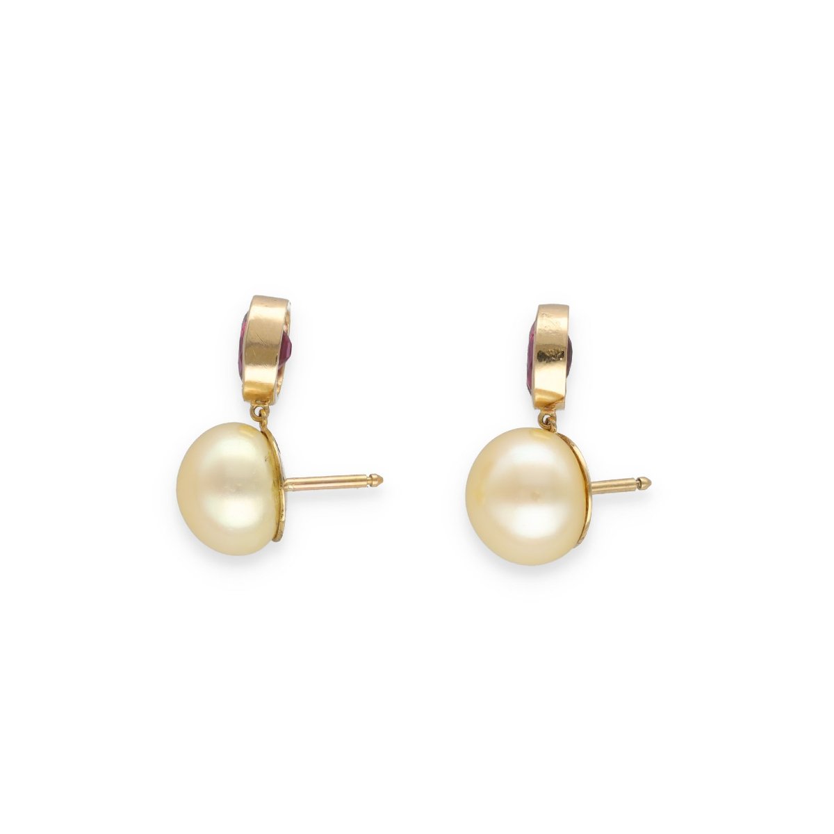 Boucles d’oreilles rubis et perles-photo-2
