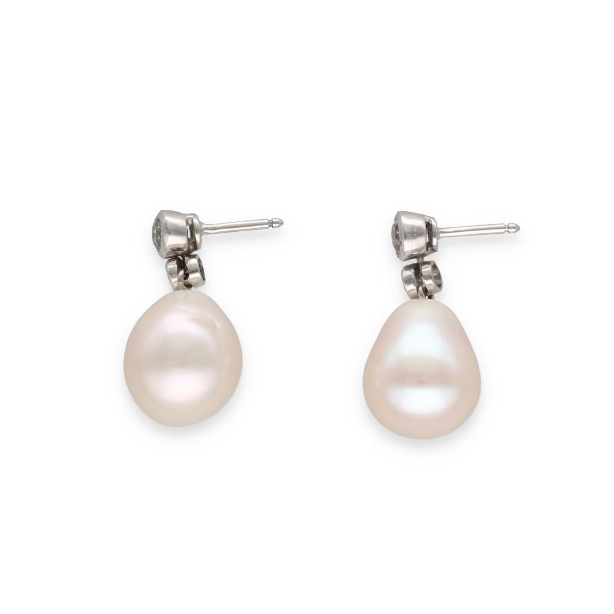 Diamond And Pearl Earrings-photo-2