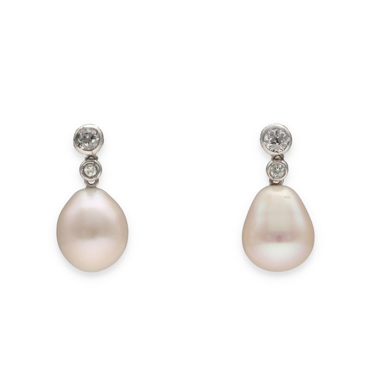 Diamond And Pearl Earrings
