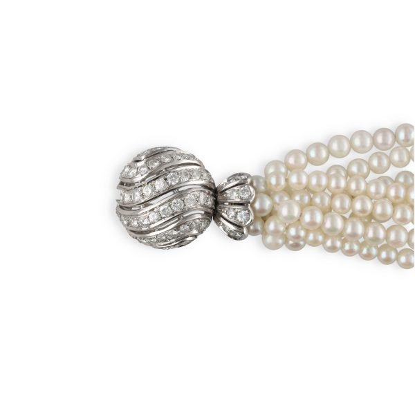 Bracelet perle et fermoir en diamants-photo-2