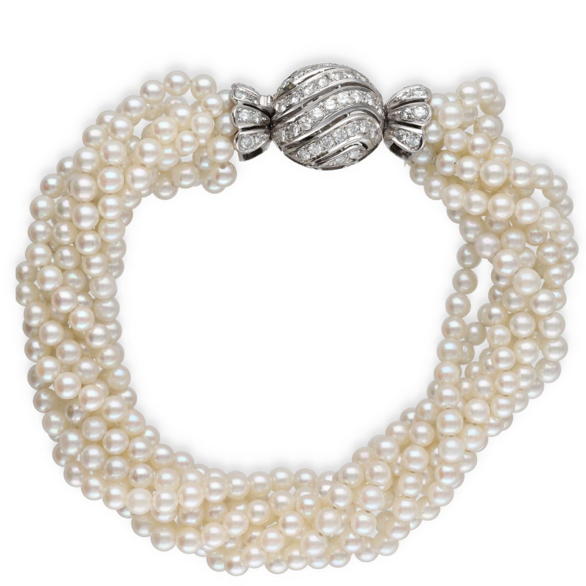 Bracelet perle et fermoir en diamants
