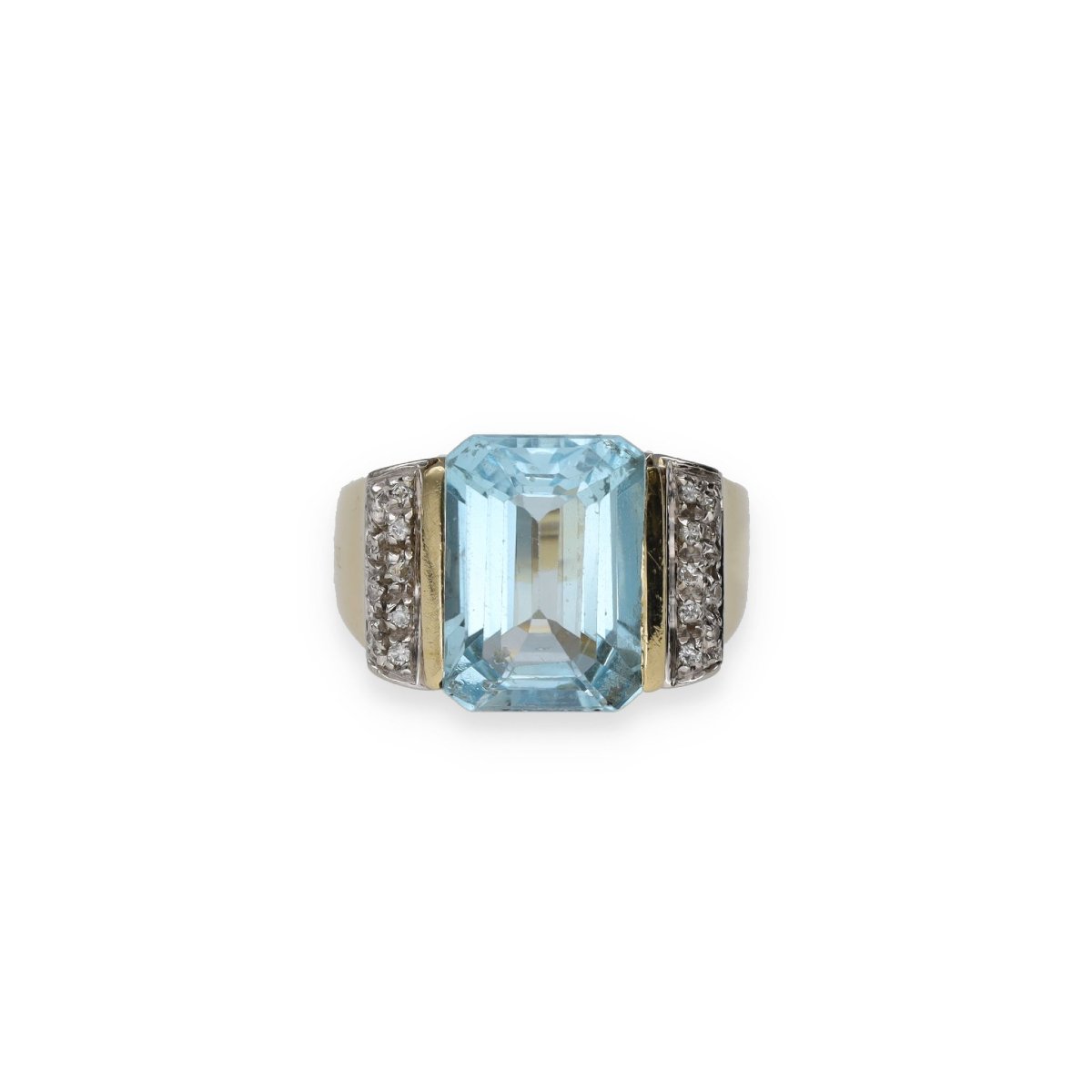 Blue Topaz And Diamond Ring