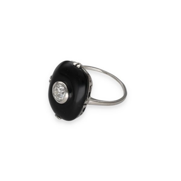 Art Deco Onyx And Diamond Ring-photo-2