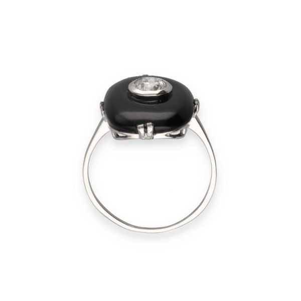 Art Deco Onyx And Diamond Ring-photo-3