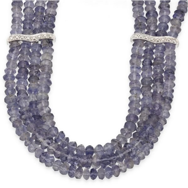 Four-strand Cordierite Necklace