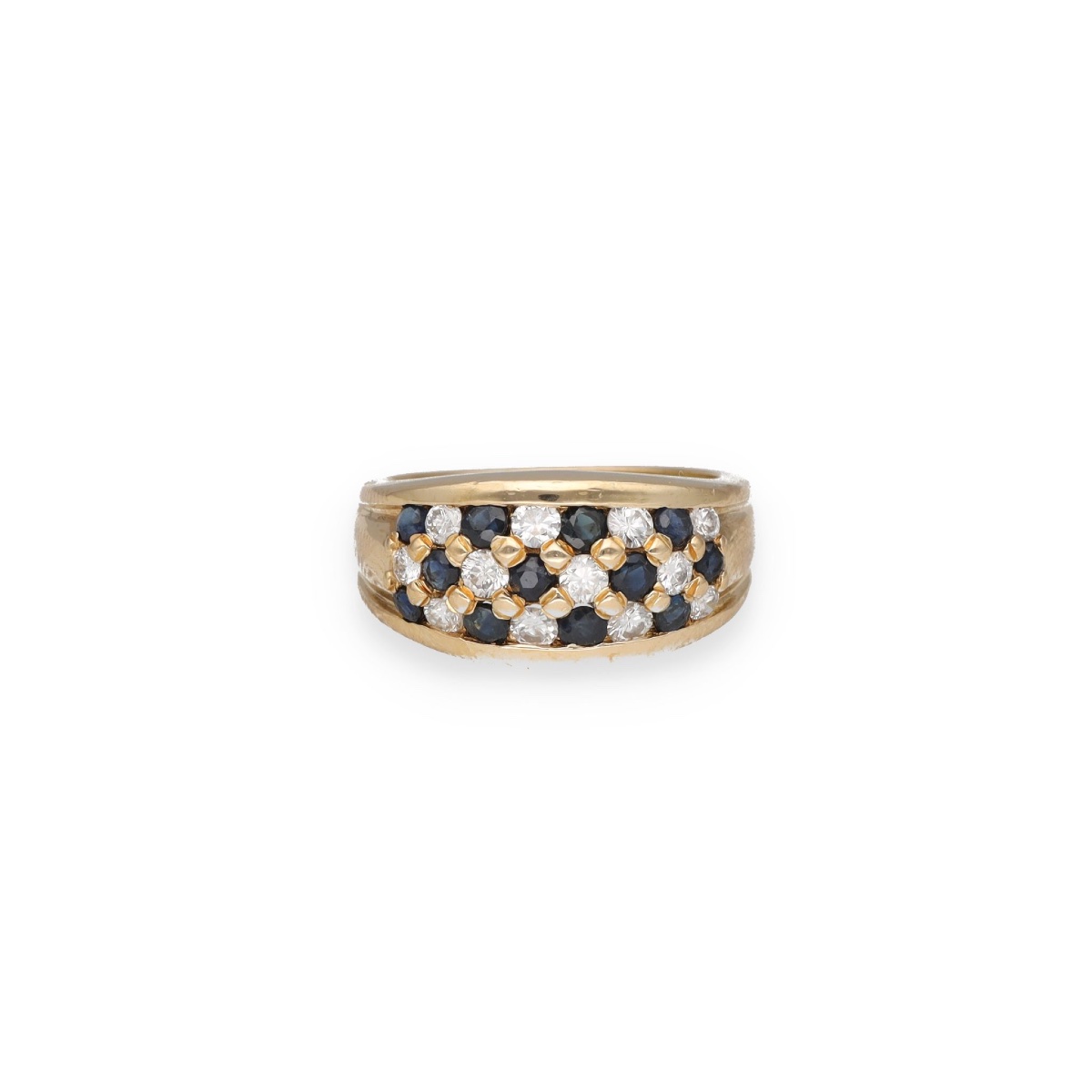  Bague bandeau saphirs et diamants