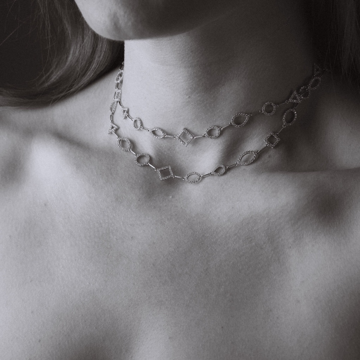 Georland Long Necklace In Diamond-set Chain-photo-4