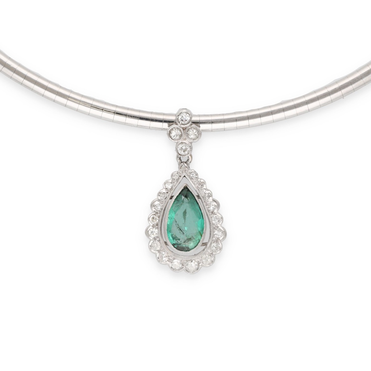  Collier émeraude taille poire-photo-2