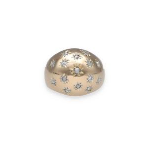 Star-set Diamond Dome Ring