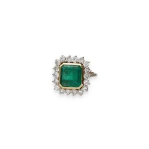 Bague emeraude diamants