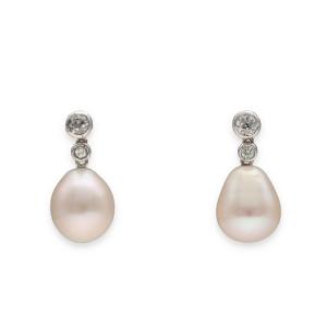 Diamond And Pearl Earrings