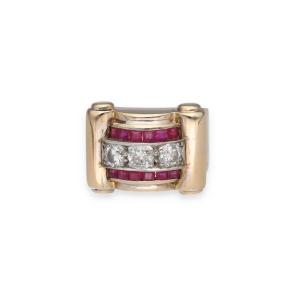 Tank Ring With Old-cut Diamonds
