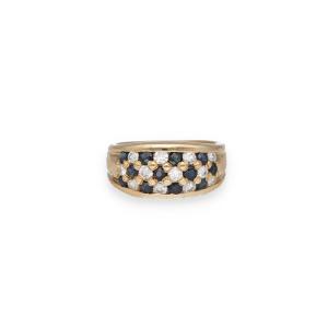 Sapphire And Diamond Band Ring