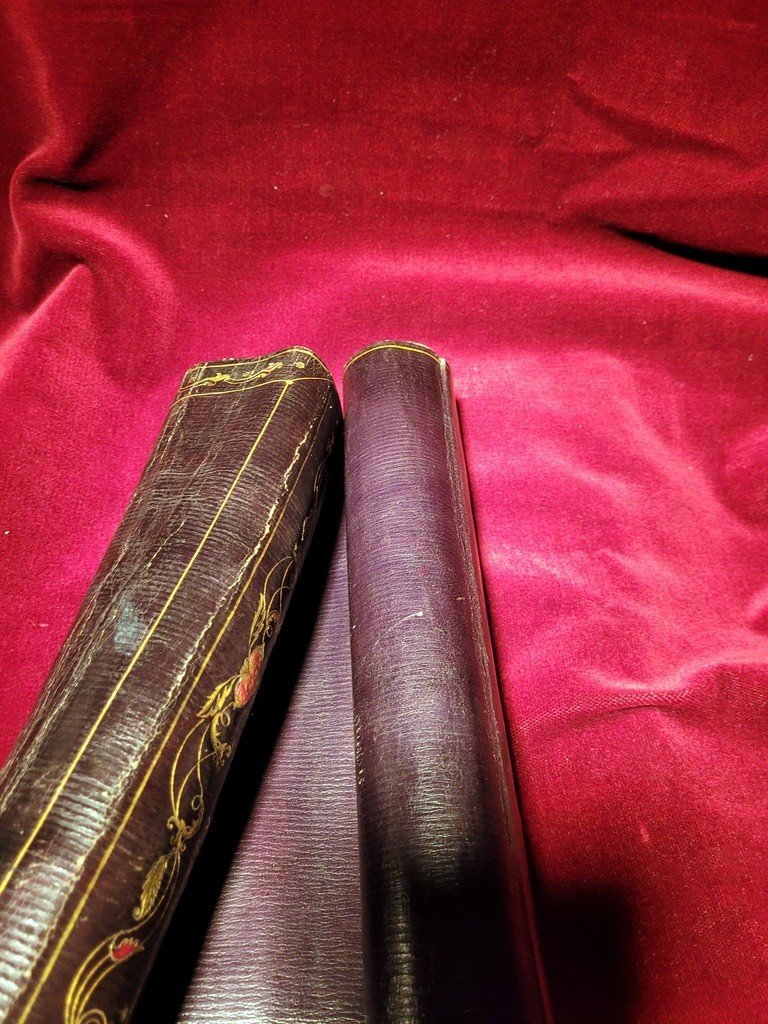 &quot; Ecritoire Rouleau de Voyage &quot;en marocain noir dor&eacute; aux petits fers - Susses fr&egrave;res Paris 1800-photo-5