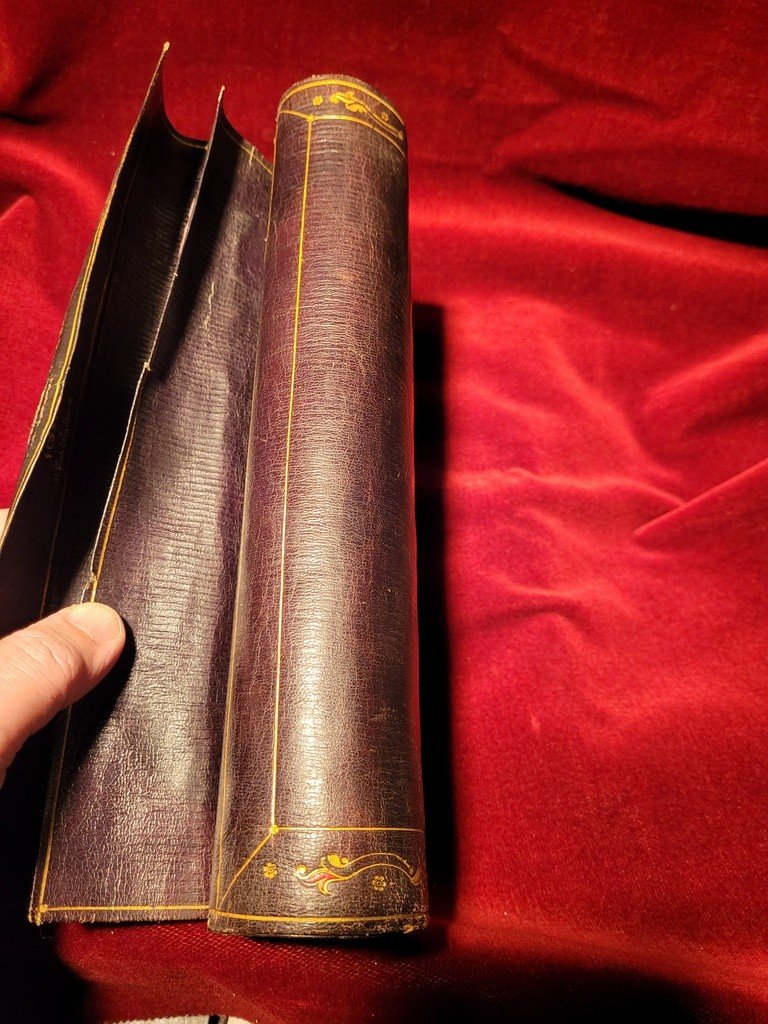 &quot; Ecritoire Rouleau de Voyage &quot;en marocain noir dor&eacute; aux petits fers - Susses fr&egrave;res Paris 1800-photo-6
