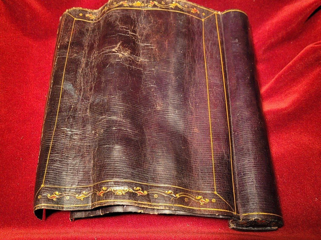 &quot; Ecritoire Rouleau de Voyage &quot;en marocain noir dor&eacute; aux petits fers - Susses fr&egrave;res Paris 1800-photo-7