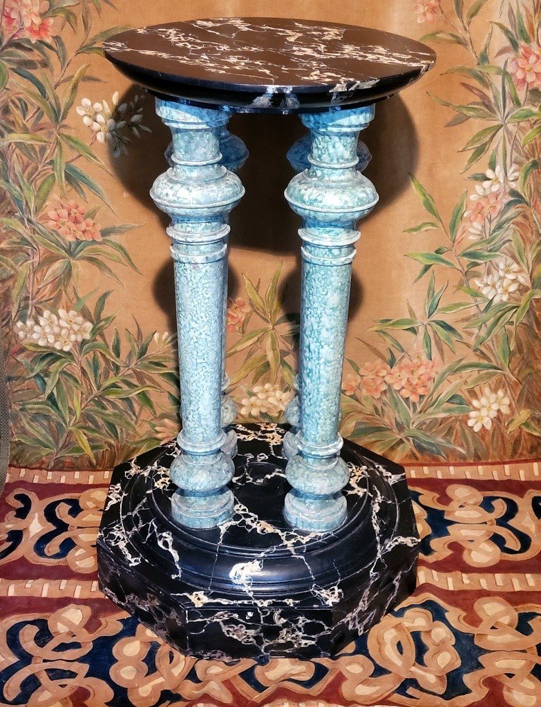  Sellette en bois peint Faux Marbre - Fin XVIIIe - D&eacute;but XIXe Si&egrave;cle -photo-2