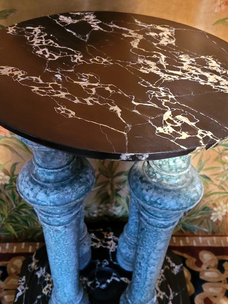  Sellette en bois peint Faux Marbre - Fin XVIIIe - D&eacute;but XIXe Si&egrave;cle -photo-6