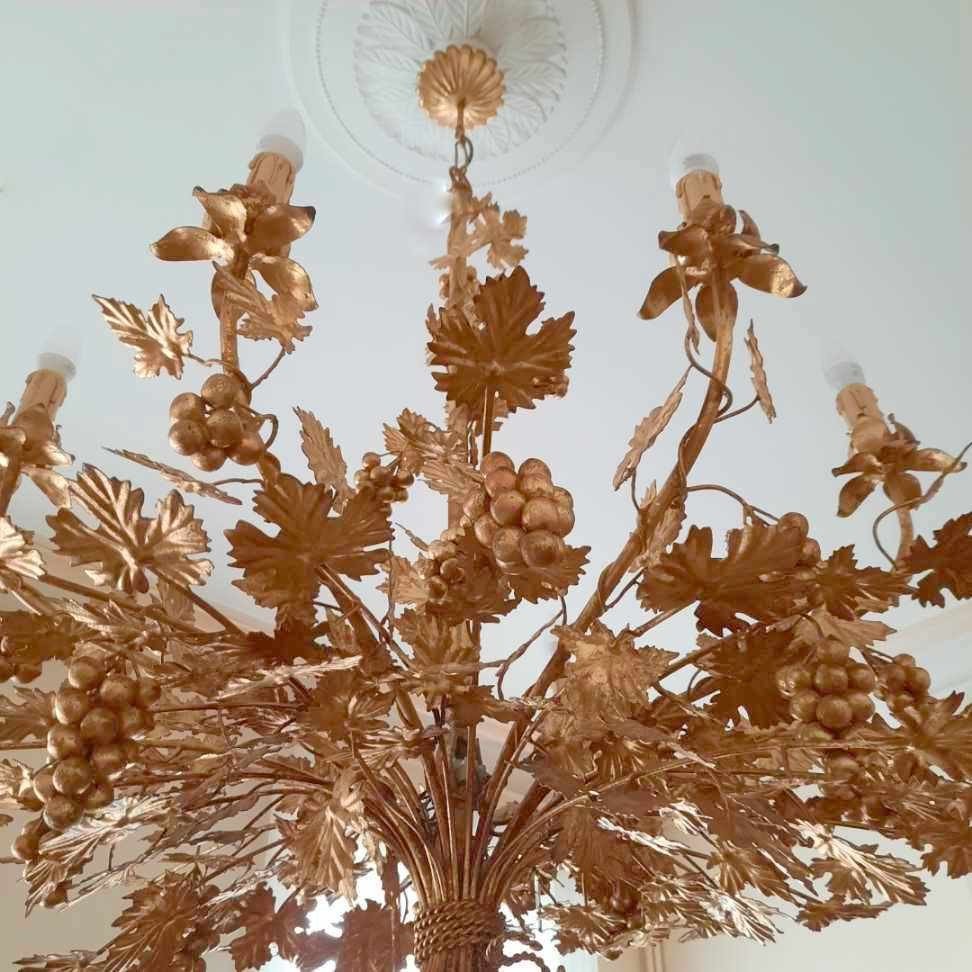 Tr&egrave;s Important Lustre dor&eacute;  8 flammes  - Maison Boucicaut Paris-photo-3