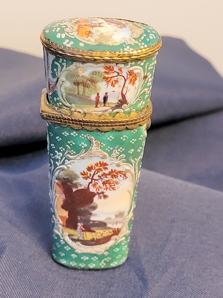 "manicure Case" Enamel On Painted Copper - Eighteenth Century-photo-2