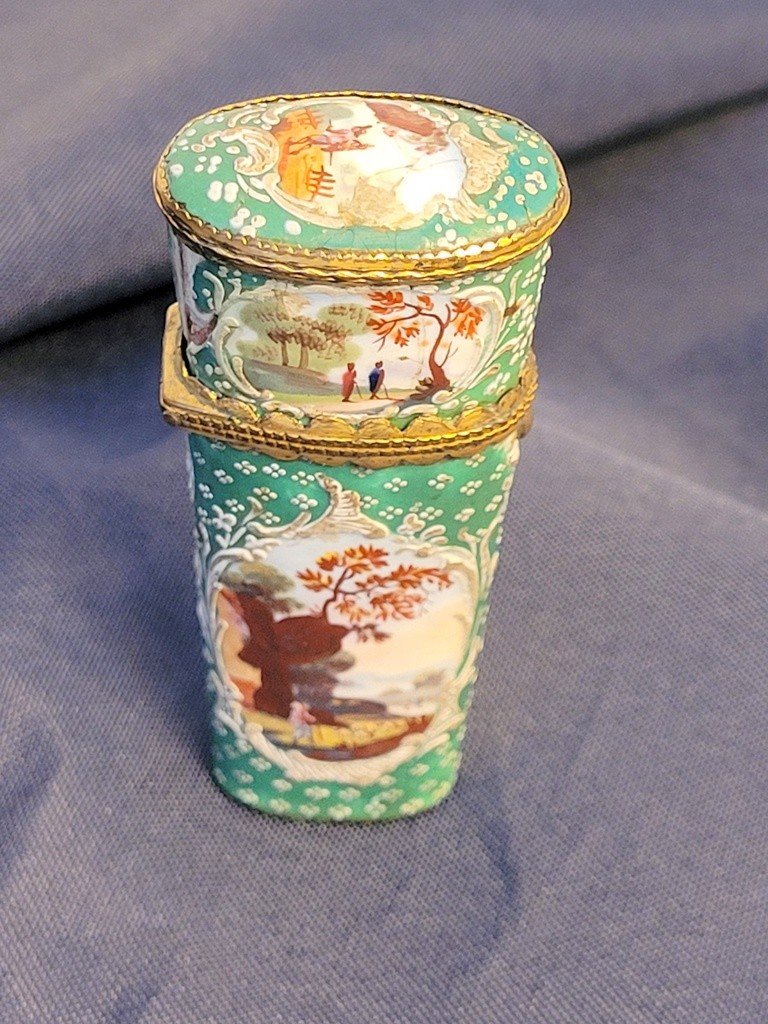 "manicure Case" Enamel On Painted Copper - Eighteenth Century-photo-3