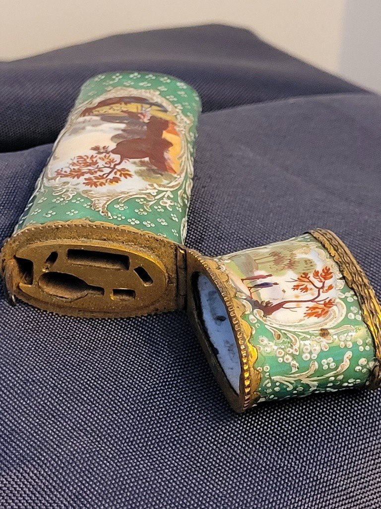 "manicure Case" Enamel On Painted Copper - Eighteenth Century-photo-1