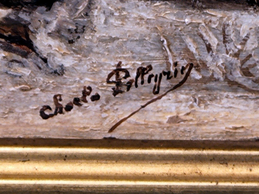  Charles Pellegrin &quot; Sc&egrave;ne de Bataille de 1870 &quot; Huile sur panneau sign&eacute;e-photo-5