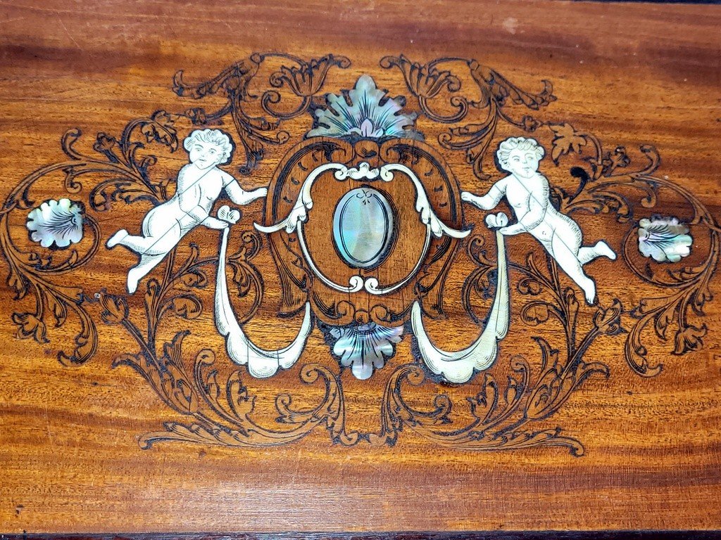  Coffret &agrave; Bijoux  - Marqueterie - XIXe Si&egrave;cle -photo-2