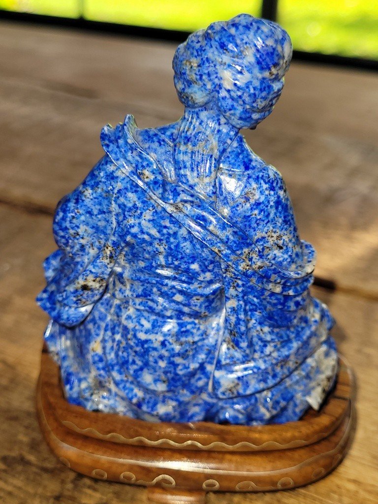 Lapis Lazuli "japanese Flower" Sculpture-photo-3