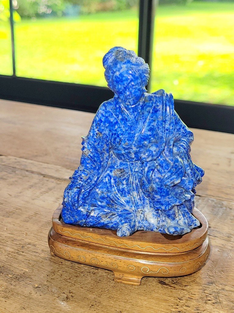 Lapis Lazuli "japanese Flower" Sculpture