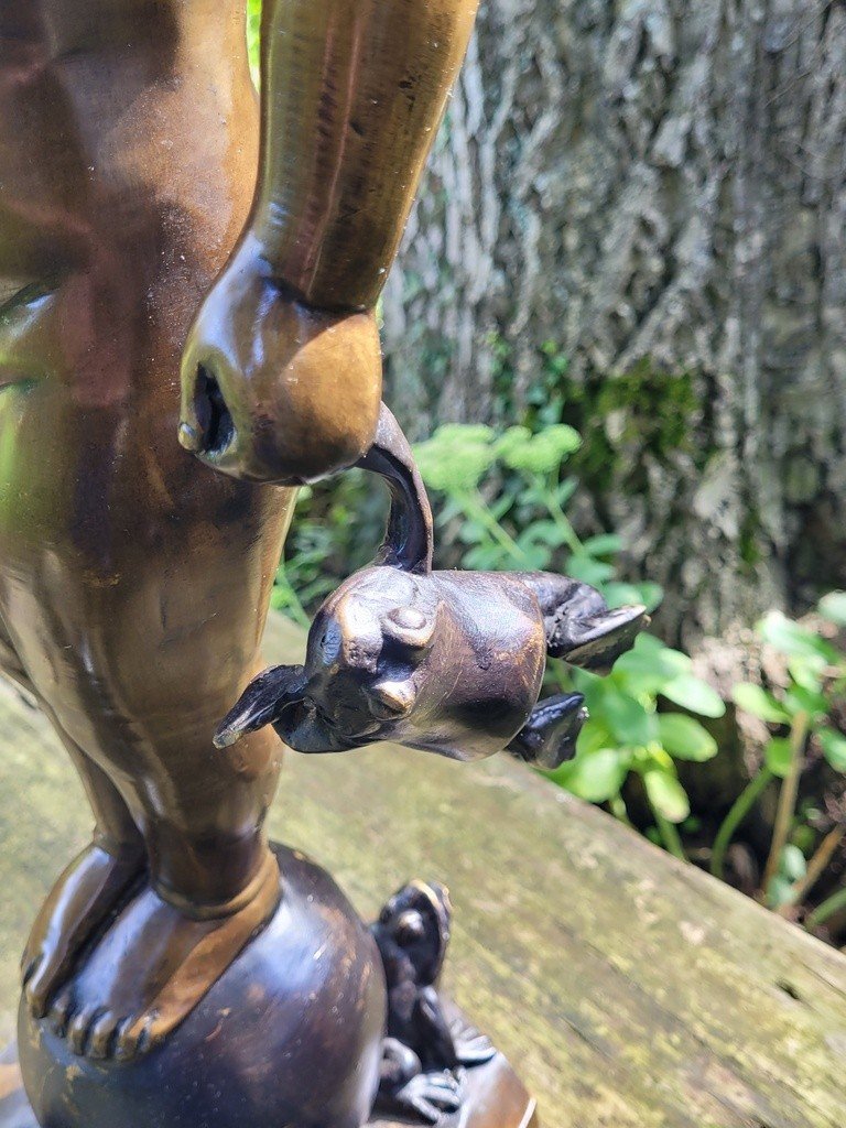 "the Frog Child" Large Bronze - 19th Century-photo-2