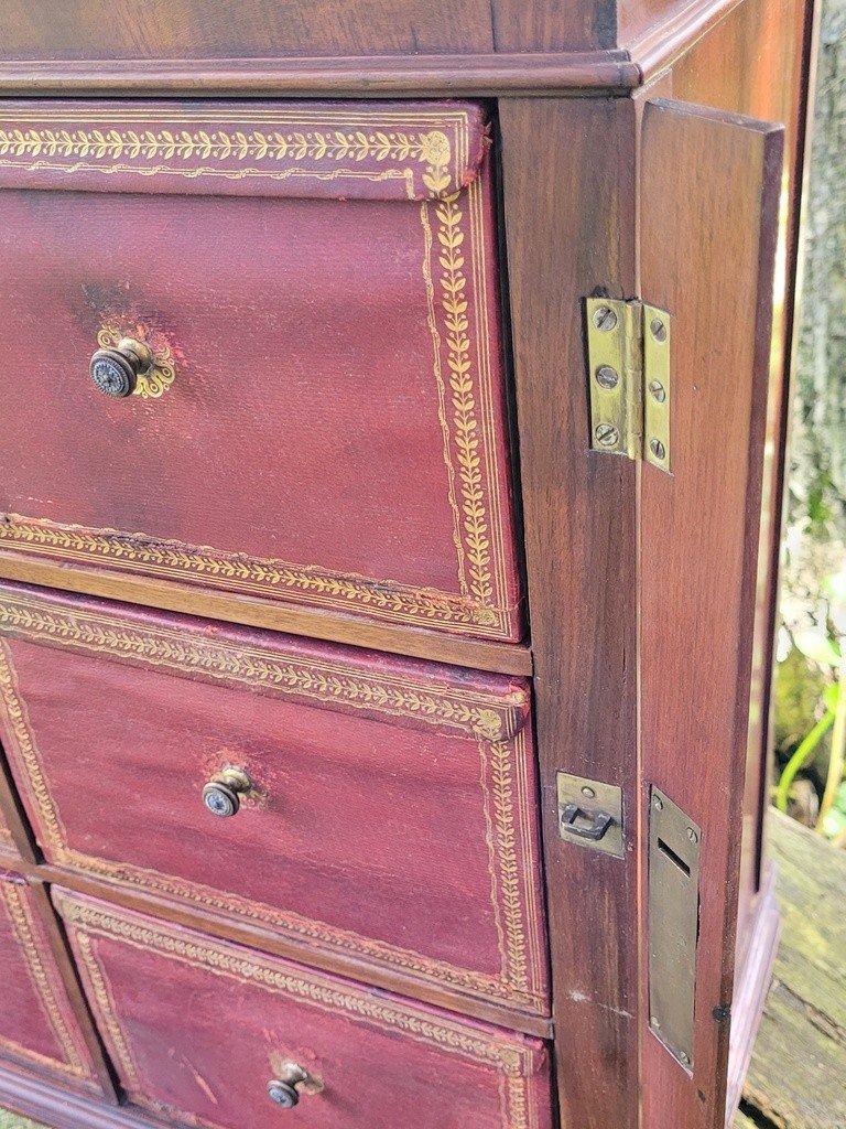 Petit Cabinet  Cartonnier en Acajou - XIXe Si&egrave;cle -photo-4
