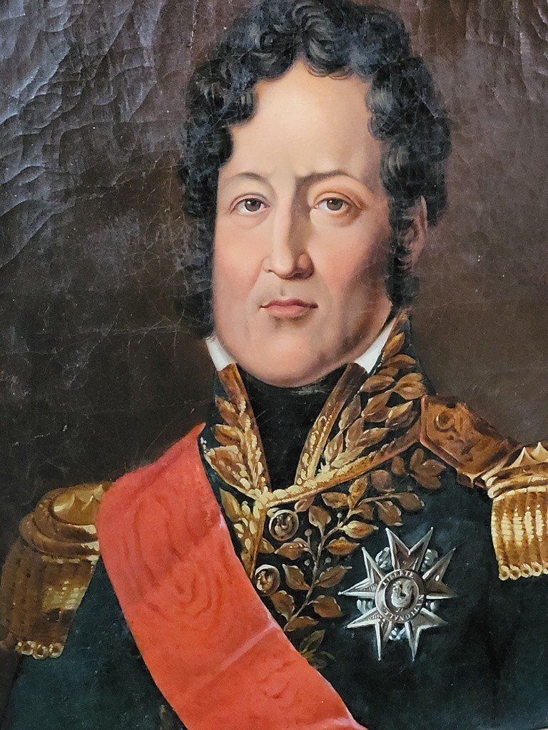 Grand Portrait de &quot; Louis Philippe &quot; d&#039;Epoque dans son cadre d&#039;origine - 1830-photo-3