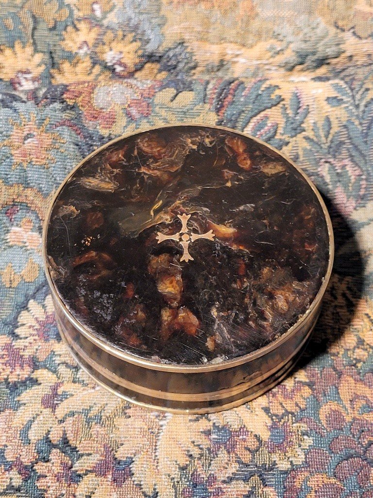 Large Snuffbox In Tortoiseshell And Brass Marquetry - 18th Century-photo-4