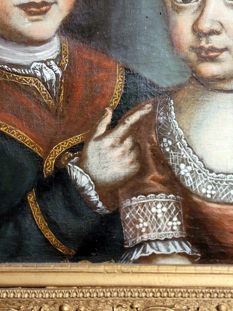 18th Century School - Portrait Of A "man And A Woman" Oil On Canvas-photo-1